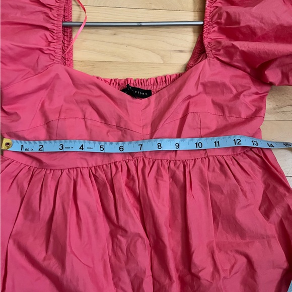 English Factory Pleated Detail Puff Sleeve Mini Dress Pink Size S - Picture 9 of 14